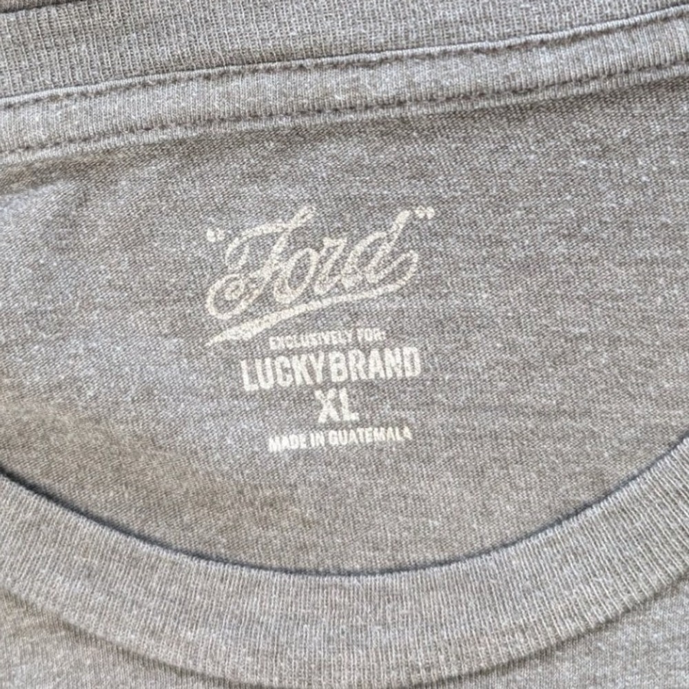 Lucky Brand Mustang Extra Large Gray Graphic Short Sleeve Tee Shirt - Picture 3 of 3